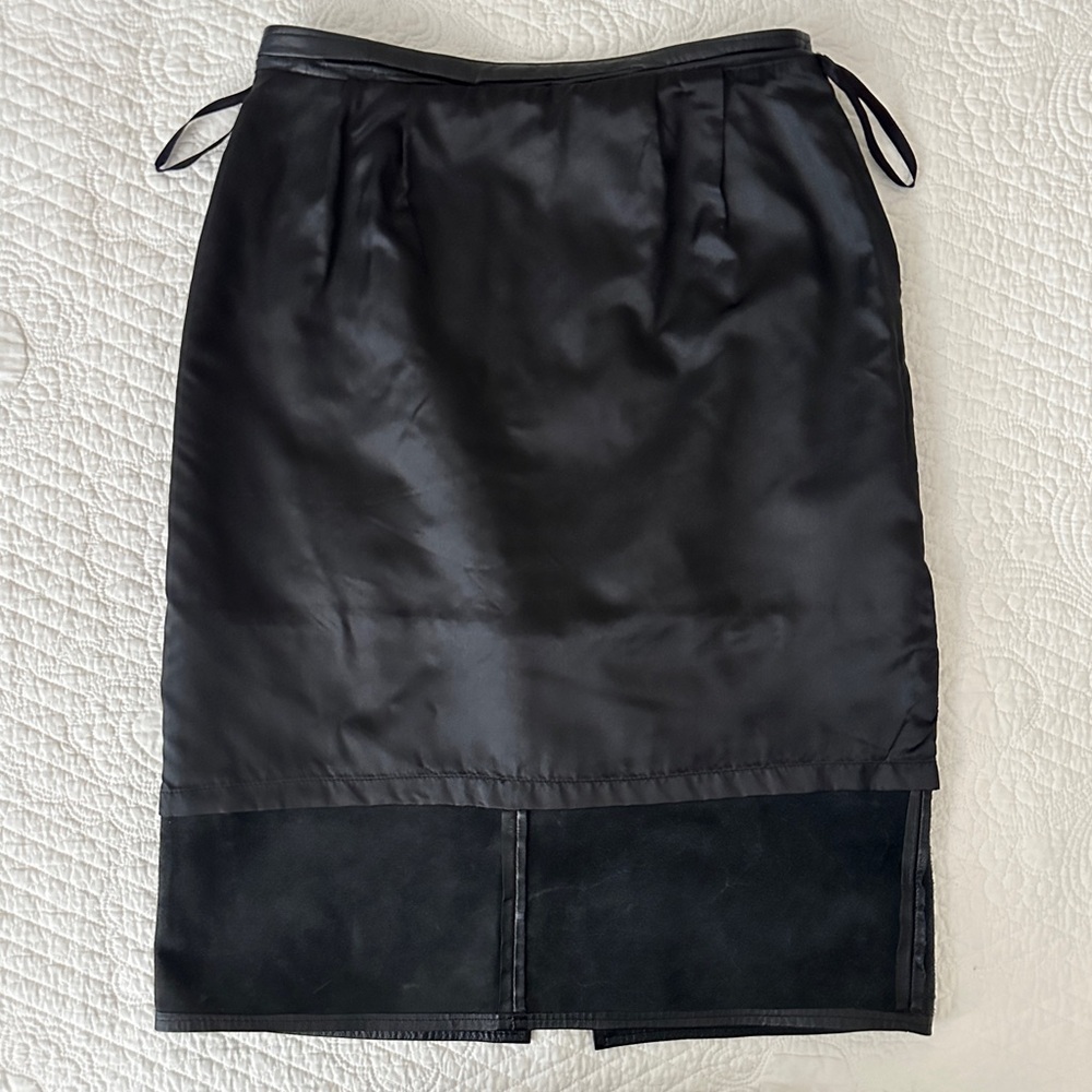Vintage 80s Pia Rucci Black Leather Pencil Skirt Women’s - Picture 10 of 11